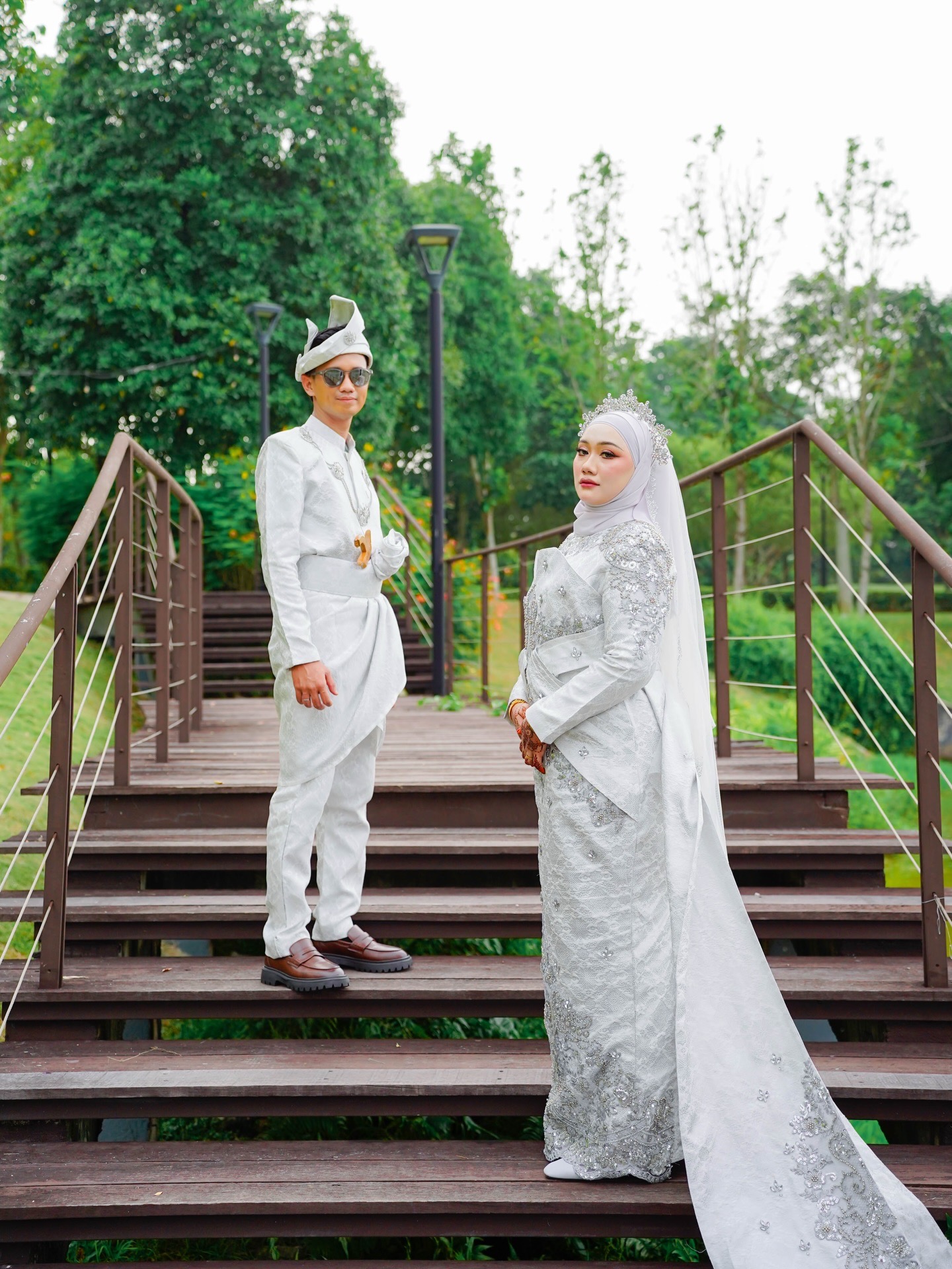 AYP Film wedding portrait in silver attire